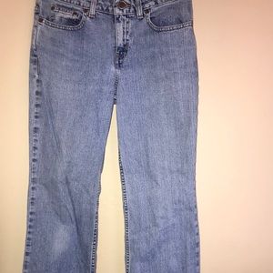 Flared denim jeans